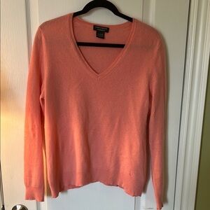Lord & Taylor Peach V-Neck Sweater